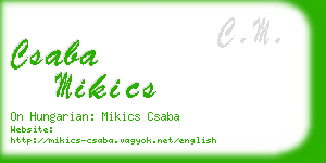 csaba mikics business card